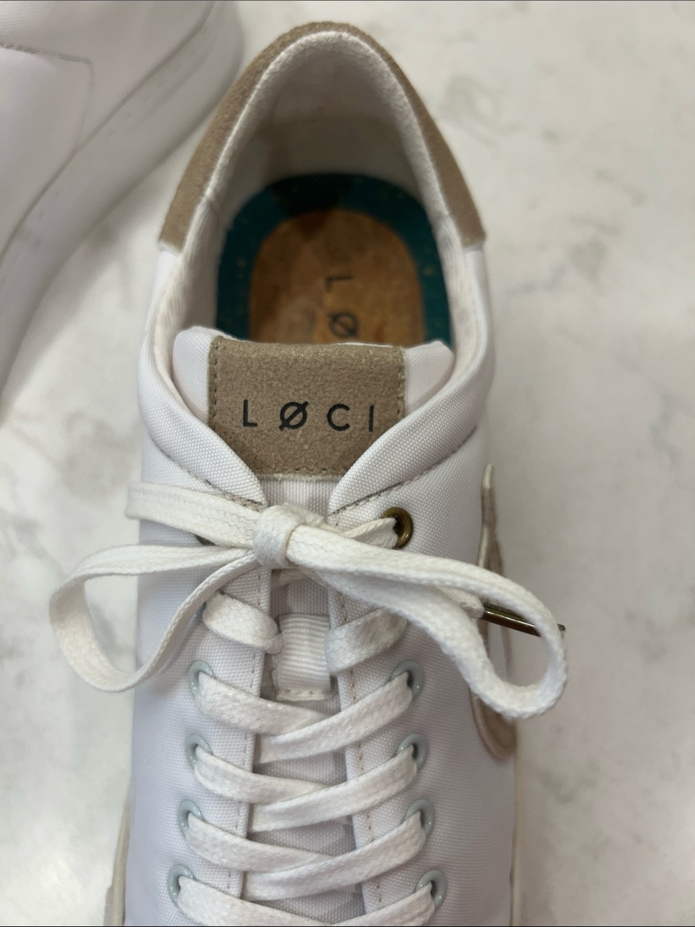 LØCI Nine sneakers White Leather Look Low Top Women’s Neutral Minimalist Casual - Picture 12 of 16